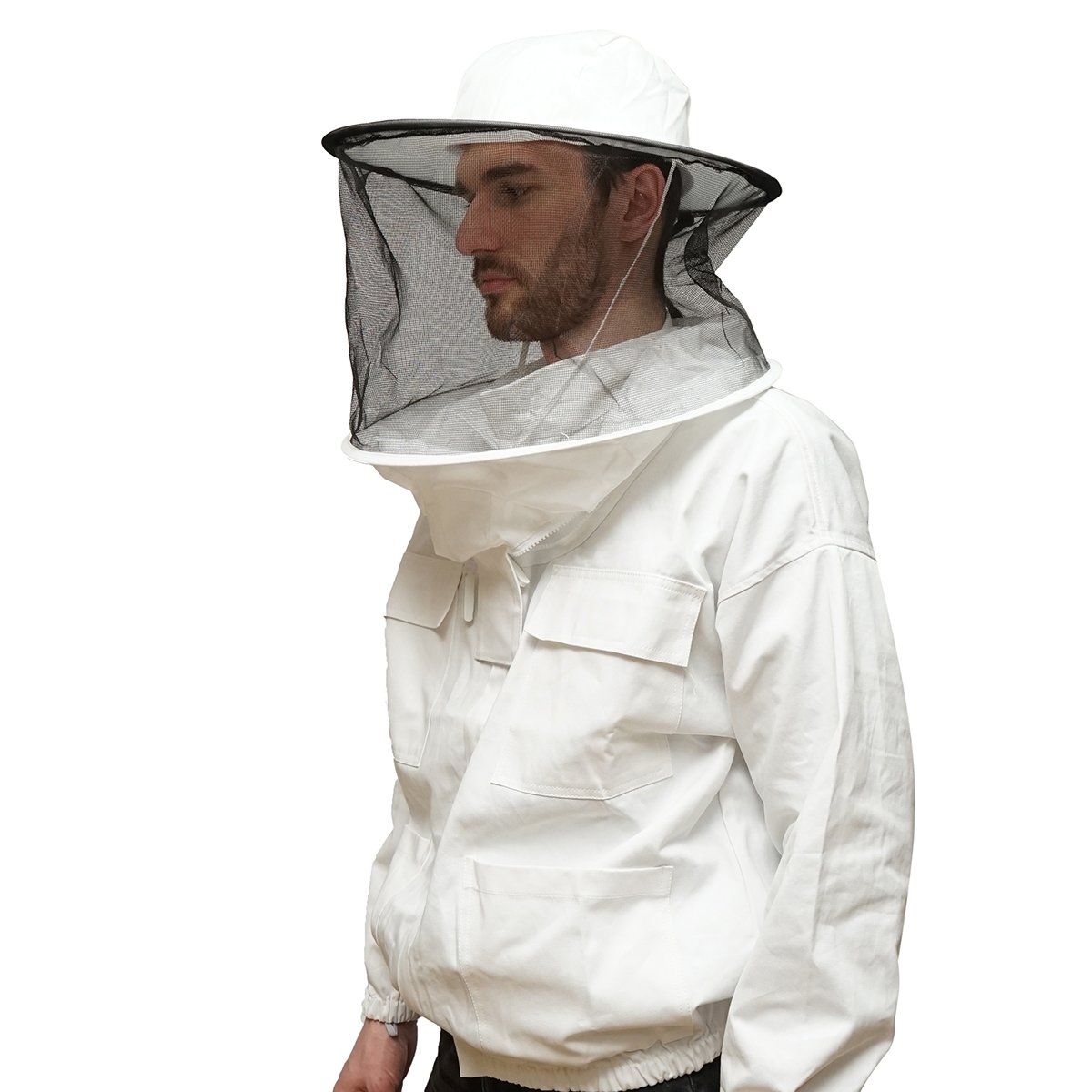 Bluza apicola alba cu masca de protectie marimea XL